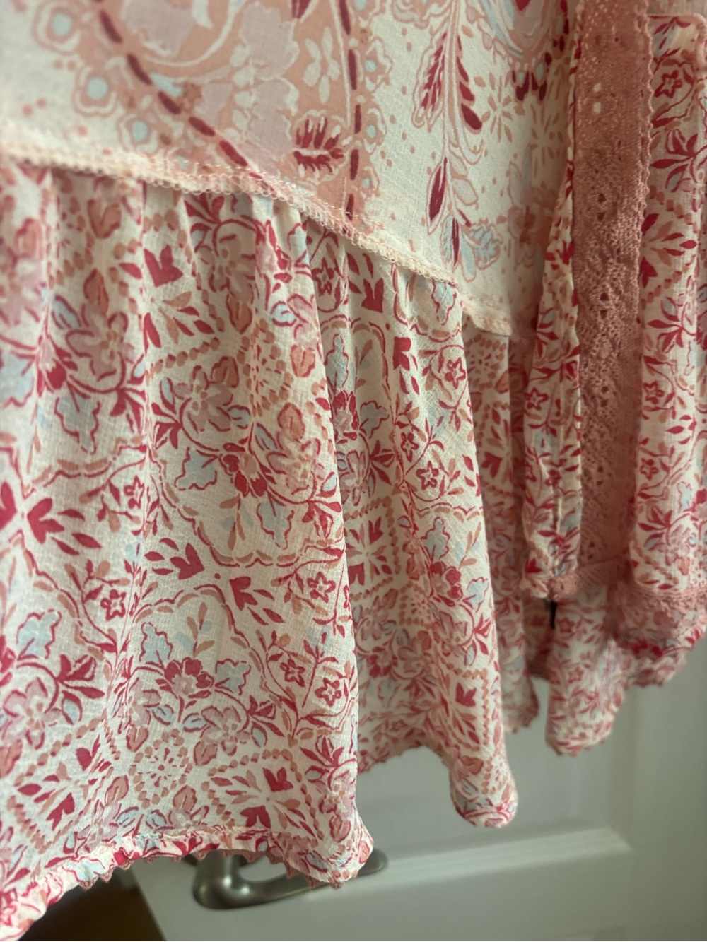 torrid pink paisley ruffle kimono o/s - Picture 5 of 6